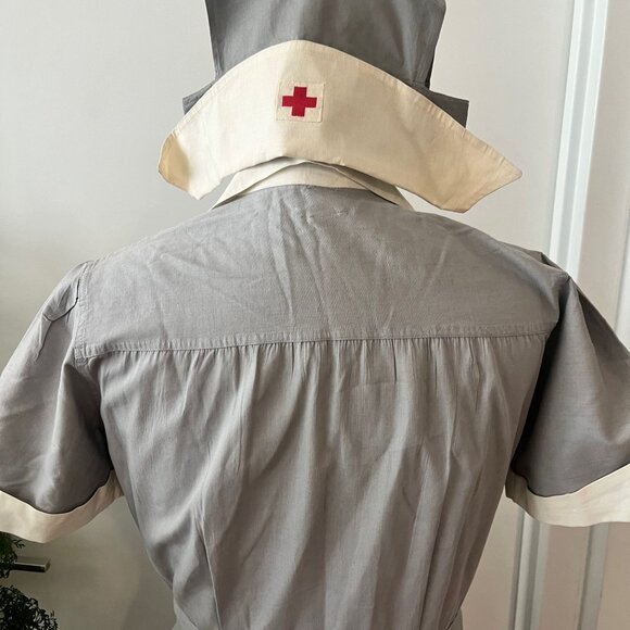 WWII VINTAGE 40s AMERICAN RED CROSS UNIFORM VOLUNTEER NURSE MILITARY DRESS & HAT - Picture 8 of 11